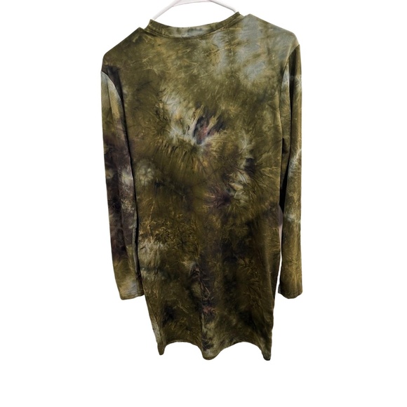 J for Justify Tie-Dye Long Sleeve Tunic Dress XL Good Vibes Only Sunflower Print - Picture 4 of 9